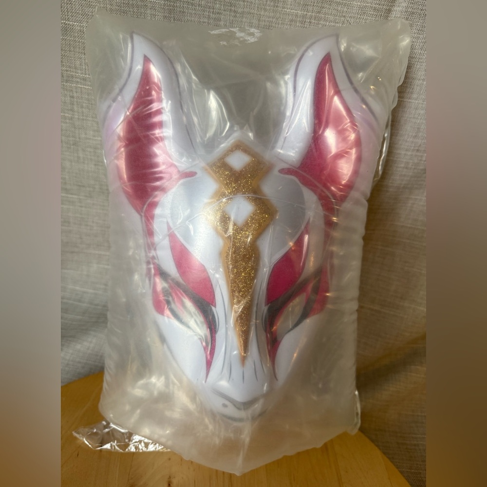 Unisex Fortnite Costume Latex Fox Drift Mask Kitsune Mask Gold Glitter/PinkBlack